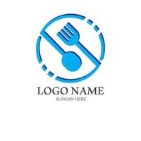 spoon and fork logo with vector shape template.