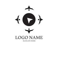 compass logo and symbol with vector concept illustration template