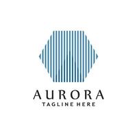 aurora light wave logo template vector