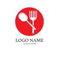 spoon and fork logo with vector shape template.
