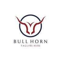 bull horn logo with template vector style.