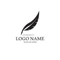 feather logo with vector style template