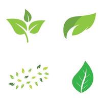 natural green leaf logo icon template vector