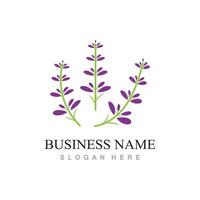 fresh lavender flower logo design vector template