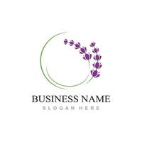 fresh lavender flower logo flat design template vector