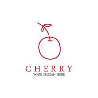 Cherry Fruit Logo Template. Vector Illustration Cherries Symbol.