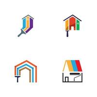 vector template house painting logo design. multi color home painting, decoration and repair services