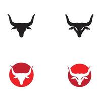 bull horn logo with template vector style.