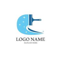 cleaning logo with vector illustration symbol template