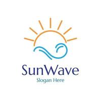 sun and waves illustration design vector template