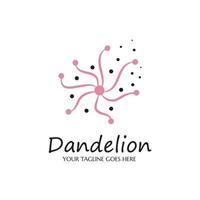 dandelion flower logo with template vector illustration