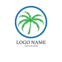 Palm tree summer logo template vector