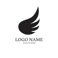 Minimalist bird wings logo. Easy editing of template vector illustration.