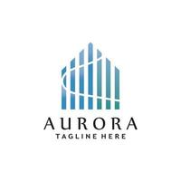 Aurora ligero ola logo modelo vector