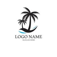 Palm tree summer logo template vector