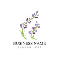 fresh lavender flower logo design vector template