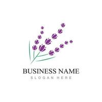 fresh lavender flower logo flat design template vector