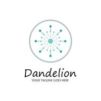 dandelion flower logo with template vector illustration