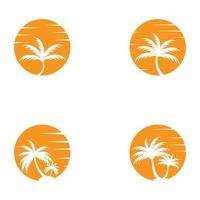 Palm tree summer logo template vector