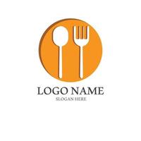 spoon and fork logo with vector shape template.