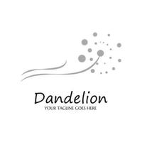 dandelion flower logo with template vector illustration