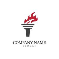 torch logo icon with concept vector illustration template