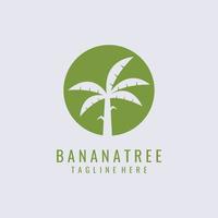 Banana Tree Silhouette Vector Simple Logo Template.