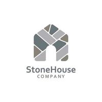 Stone House Vector Illustration Logo Template.