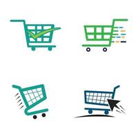 cart shop logo icon with vector template