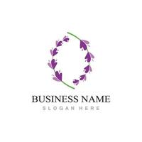 fresh lavender flower logo flat design template vector