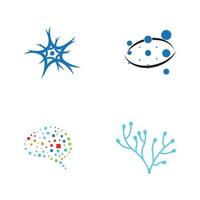 nerve cell logo or neuron logo with vector template