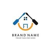 vector logo design illustration construction, home improvement and building logo design template