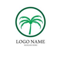 Palm tree summer logo template vector