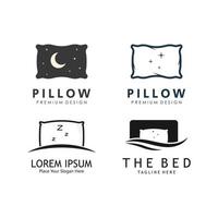 Sleeping Pillow Logo Template. Logo for Business, Interior, Furniture and Sleep Symbol. vector