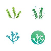 seaweed logo design with vector illustration template