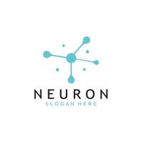 nerve cell logo or neuron logo with vector template