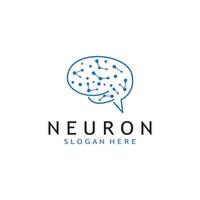 nerve cell logo or neuron logo with vector template