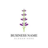 fresh lavender flower logo design vector template