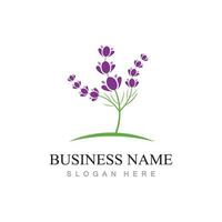 fresh lavender flower logo flat design template vector