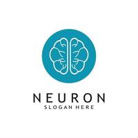 nerve cell logo or neuron logo with vector template