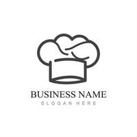 chef hat logo design with vector illustration template