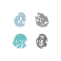 huella dactilar resumen logo diseño para identidad, negocio tarjeta, negocio, empresa y tecnología modelo vector