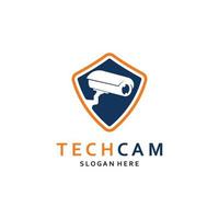 CCTV Technology and Security Logo Template. vector