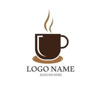 coffee cup logo with vector style template