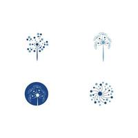 dandelion flower logo with template vector illustration