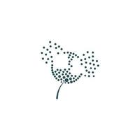 dandelion flower logo with template vector illustration