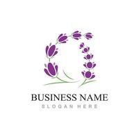 fresh lavender flower logo design vector template