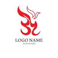 blazing fire, embers, fireball logo and symbol vector image. with template illustration editing.