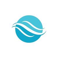 wave beach logo design vector illustration template