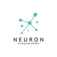 nerve cell logo or neuron logo with vector template